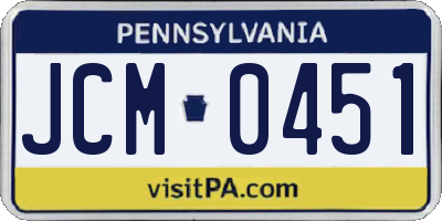 PA license plate JCM0451