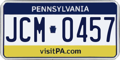 PA license plate JCM0457