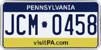 PA license plate JCM0458
