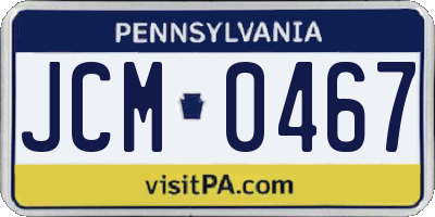 PA license plate JCM0467