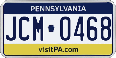 PA license plate JCM0468