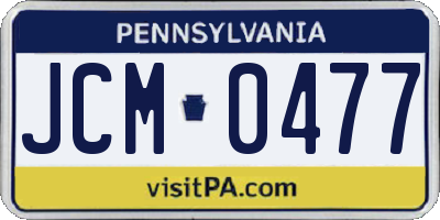 PA license plate JCM0477