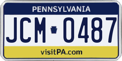 PA license plate JCM0487