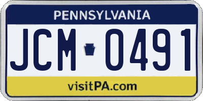 PA license plate JCM0491