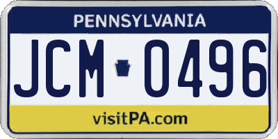 PA license plate JCM0496