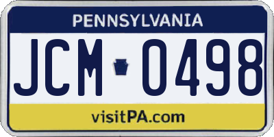 PA license plate JCM0498
