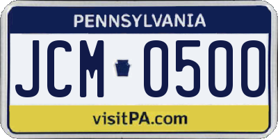 PA license plate JCM0500