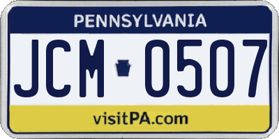 PA license plate JCM0507