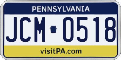 PA license plate JCM0518