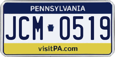 PA license plate JCM0519