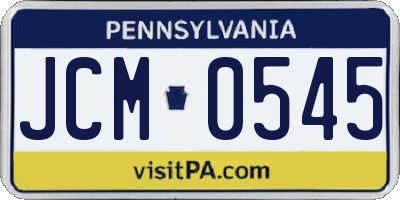 PA license plate JCM0545