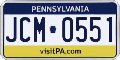 PA license plate JCM0551