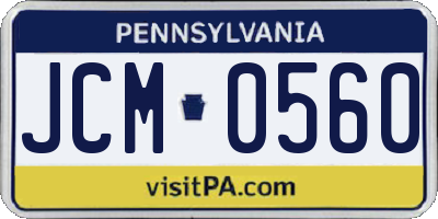 PA license plate JCM0560