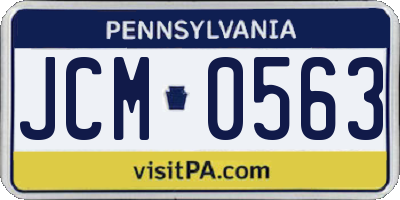 PA license plate JCM0563