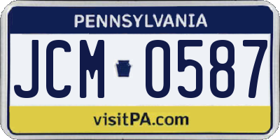 PA license plate JCM0587