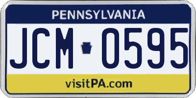PA license plate JCM0595
