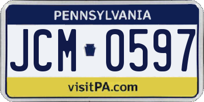 PA license plate JCM0597