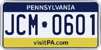 PA license plate JCM0601