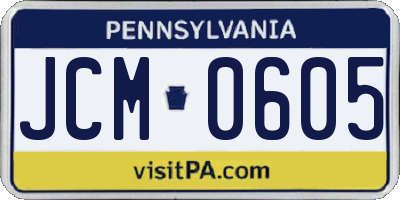 PA license plate JCM0605