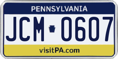 PA license plate JCM0607