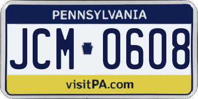 PA license plate JCM0608