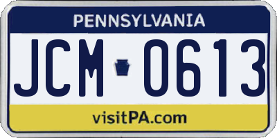 PA license plate JCM0613