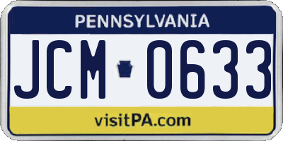 PA license plate JCM0633