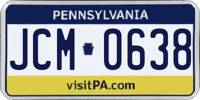 PA license plate JCM0638
