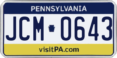 PA license plate JCM0643