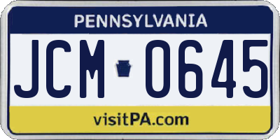 PA license plate JCM0645
