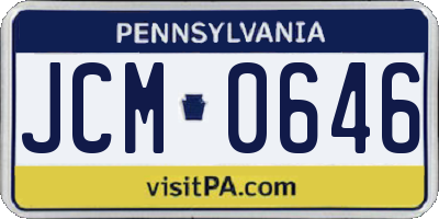 PA license plate JCM0646