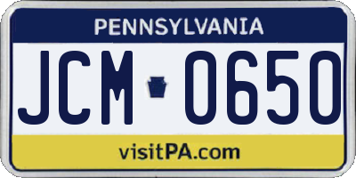 PA license plate JCM0650