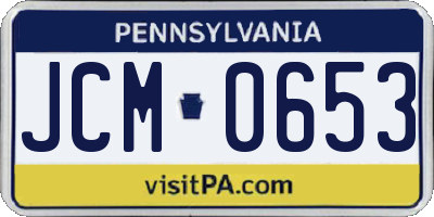 PA license plate JCM0653
