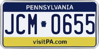 PA license plate JCM0655