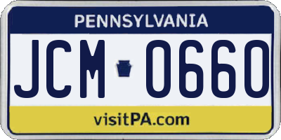 PA license plate JCM0660