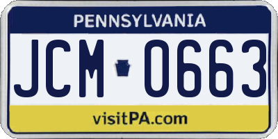 PA license plate JCM0663