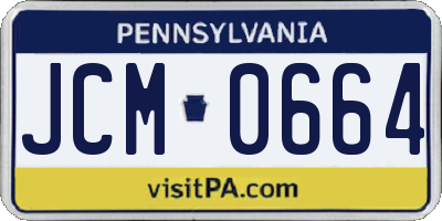 PA license plate JCM0664