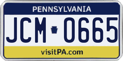 PA license plate JCM0665