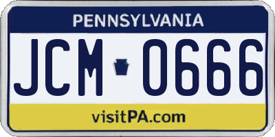 PA license plate JCM0666