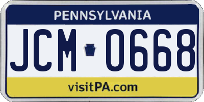 PA license plate JCM0668