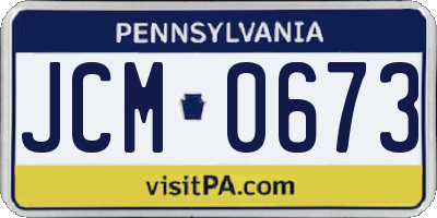 PA license plate JCM0673