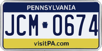 PA license plate JCM0674
