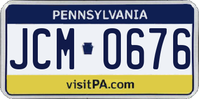 PA license plate JCM0676