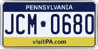 PA license plate JCM0680