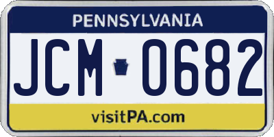 PA license plate JCM0682