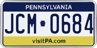PA license plate JCM0684