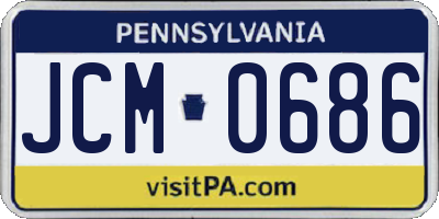 PA license plate JCM0686