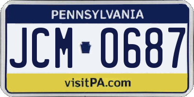 PA license plate JCM0687