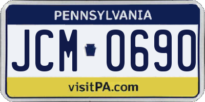 PA license plate JCM0690