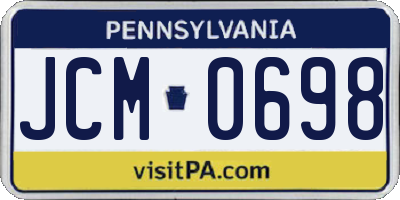 PA license plate JCM0698